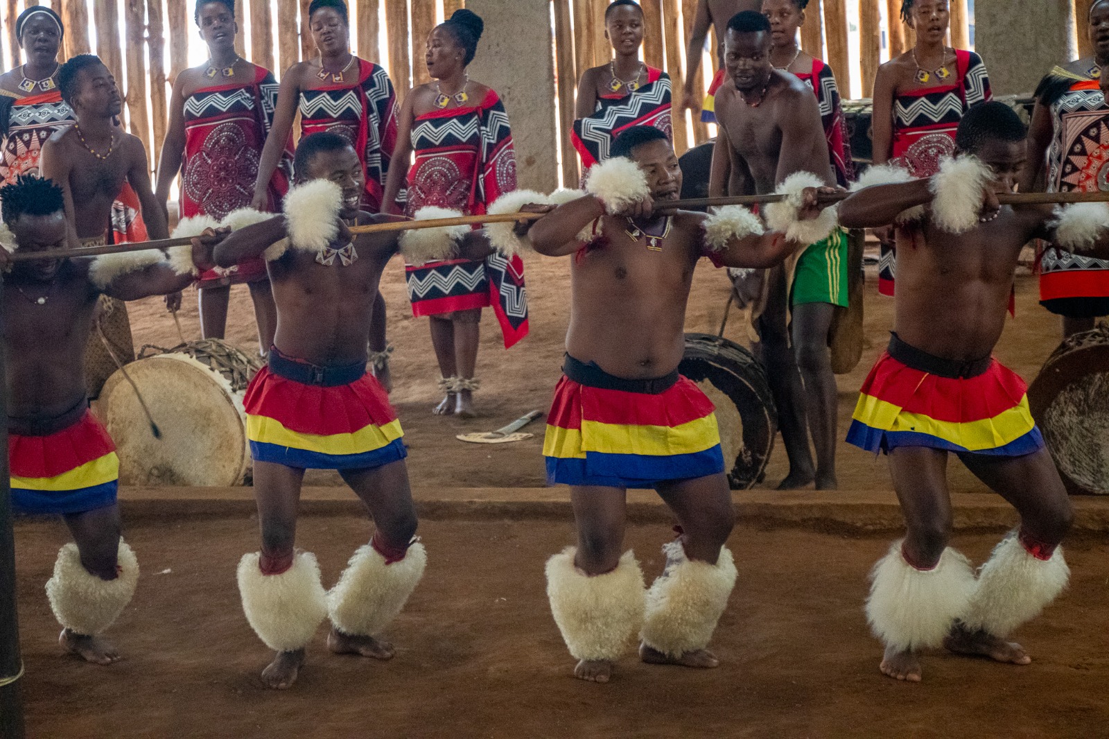 Sibhaca dance with spears